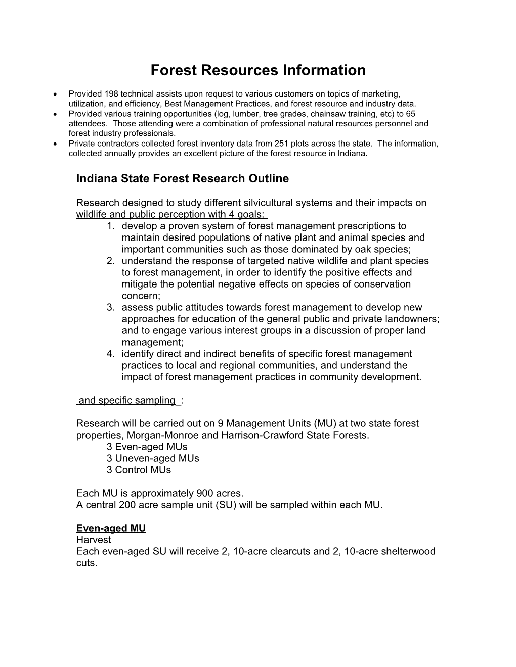 Forest Resources Information