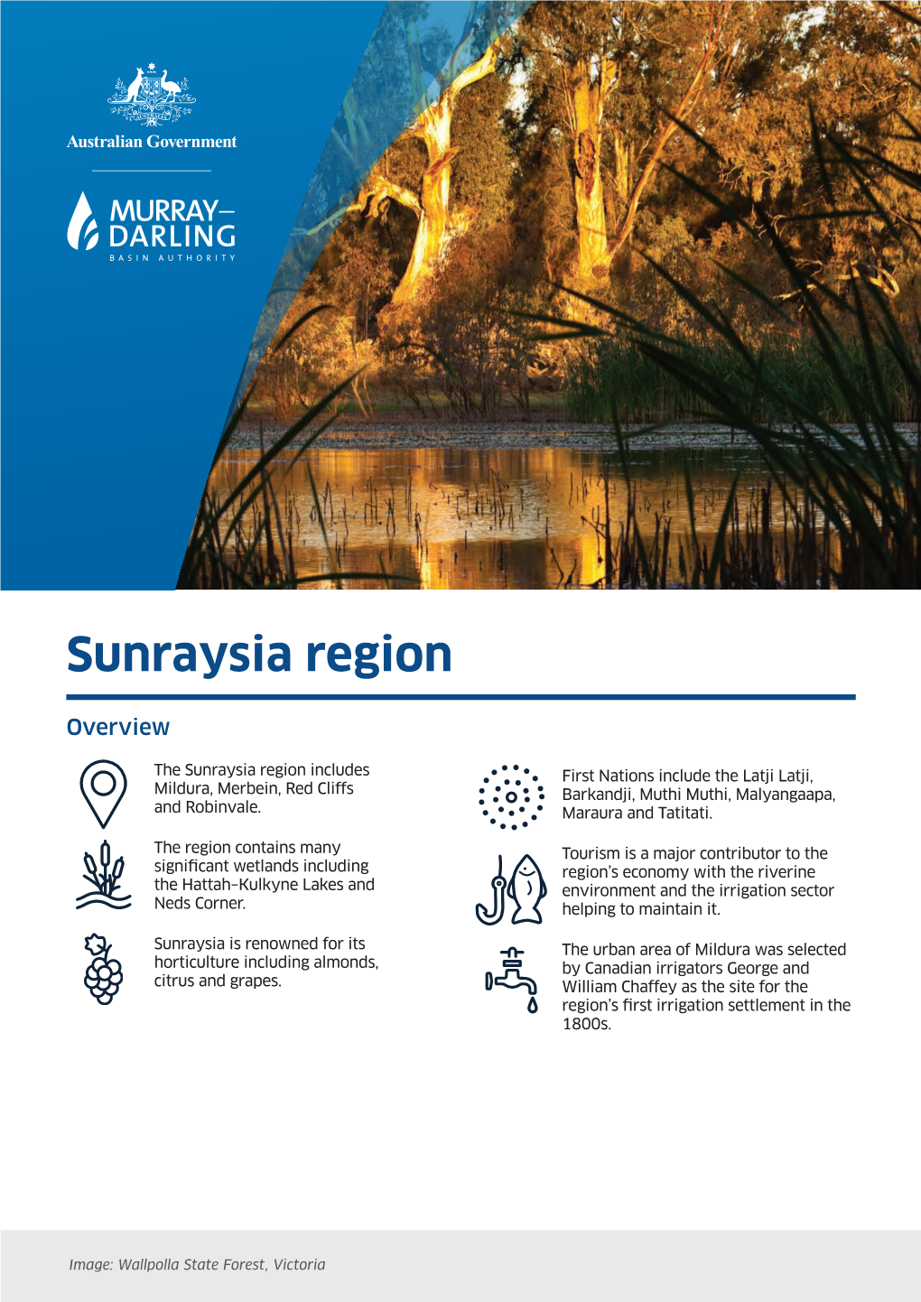 Murray-Darling Basin Authority Regional Fact Sheet for Sunraysia
