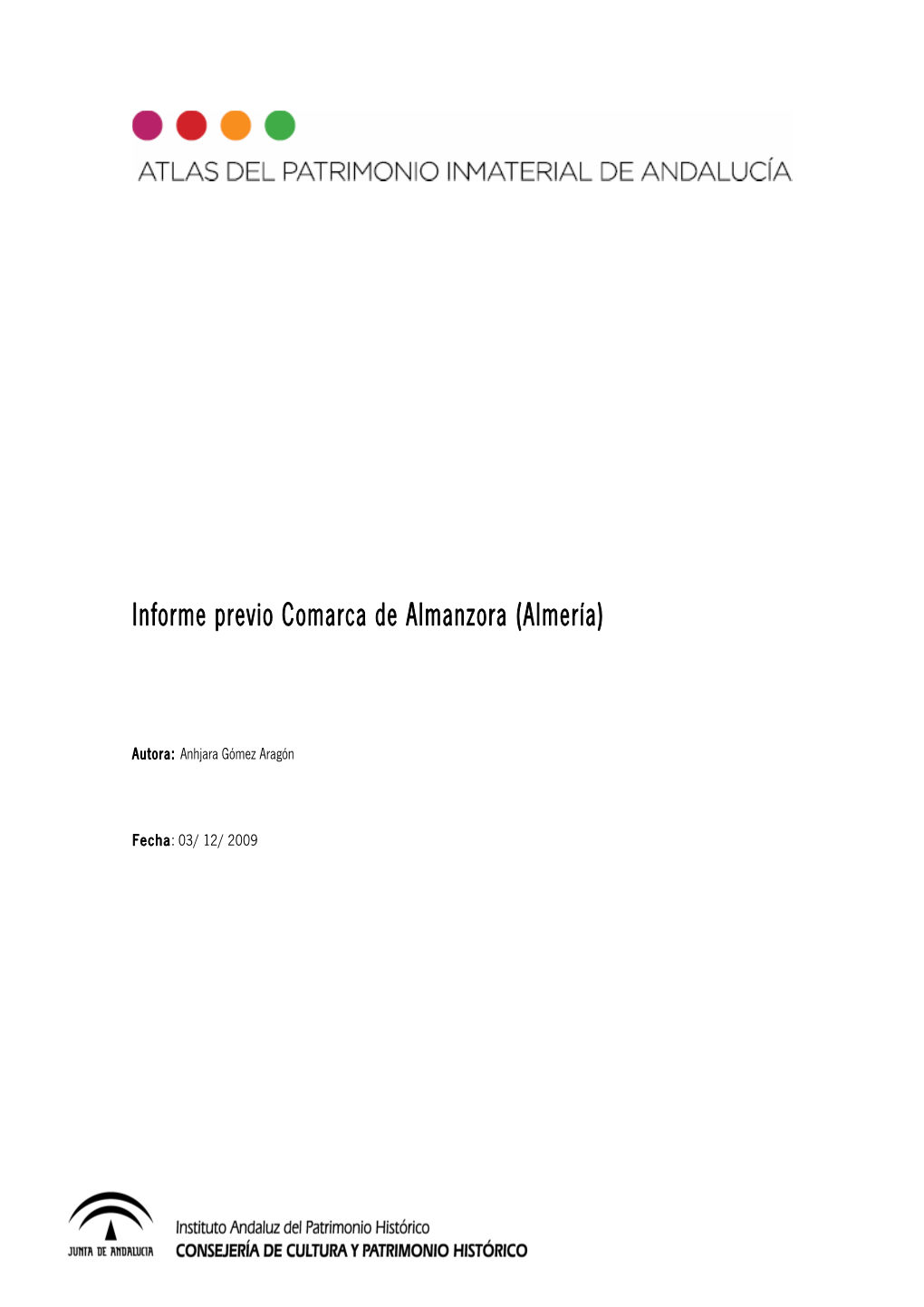 Informe Previo Comarca De Almanzora (Almería)