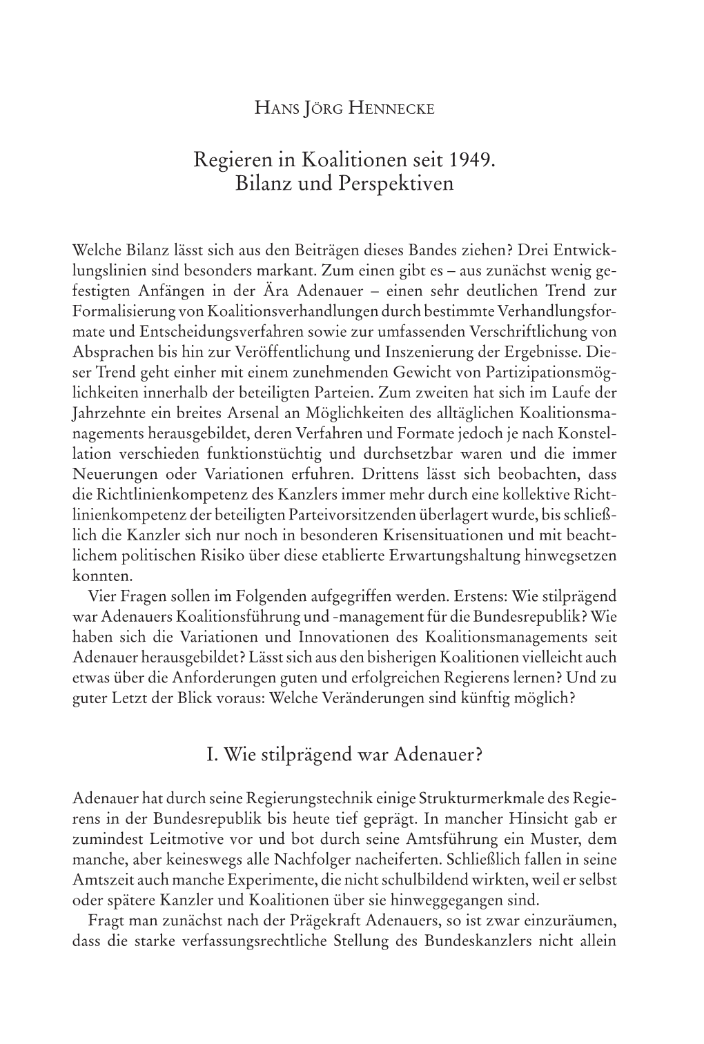 Regieren in Koalitionen Seit 1949. Bilanz Und Perspektiven