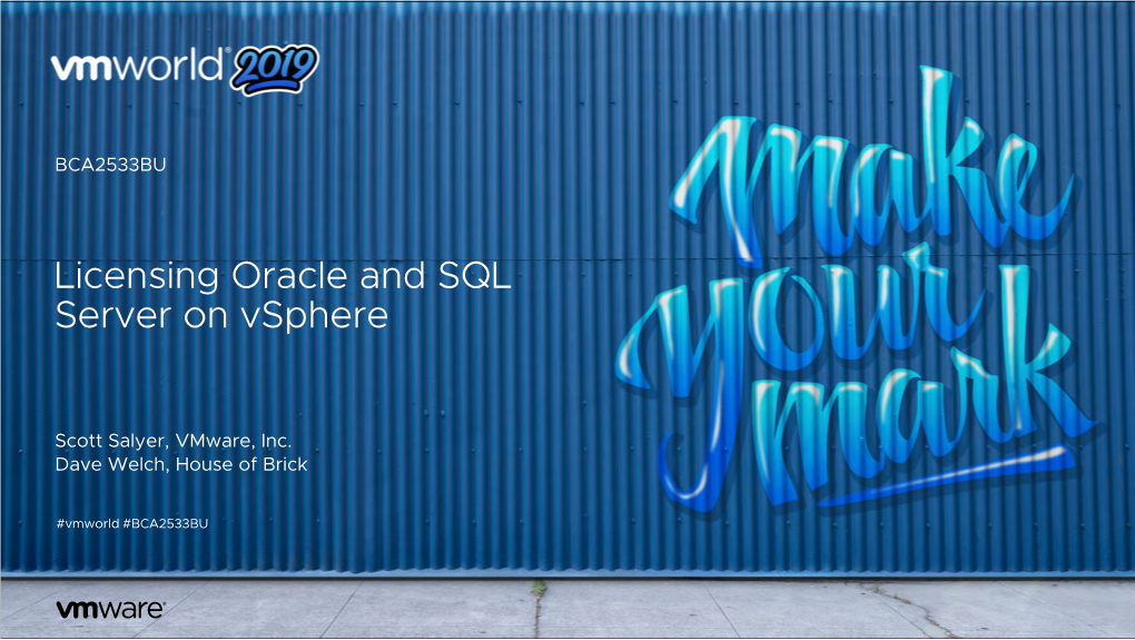 Licensing Oracle and SQL Server on Vsphere