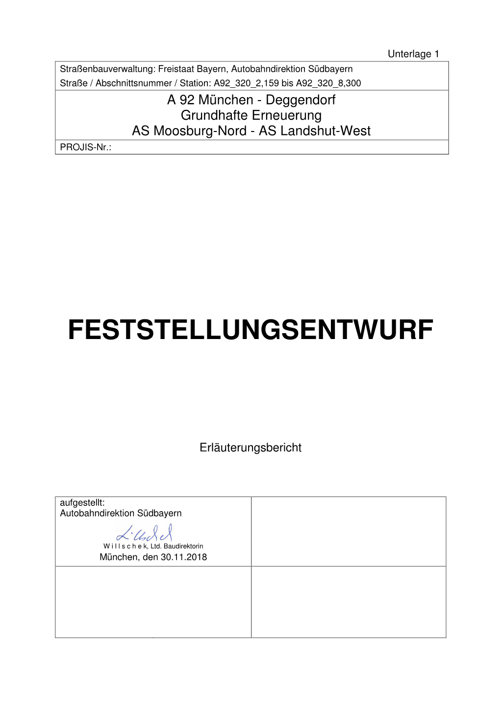 Feststellungsentwurf