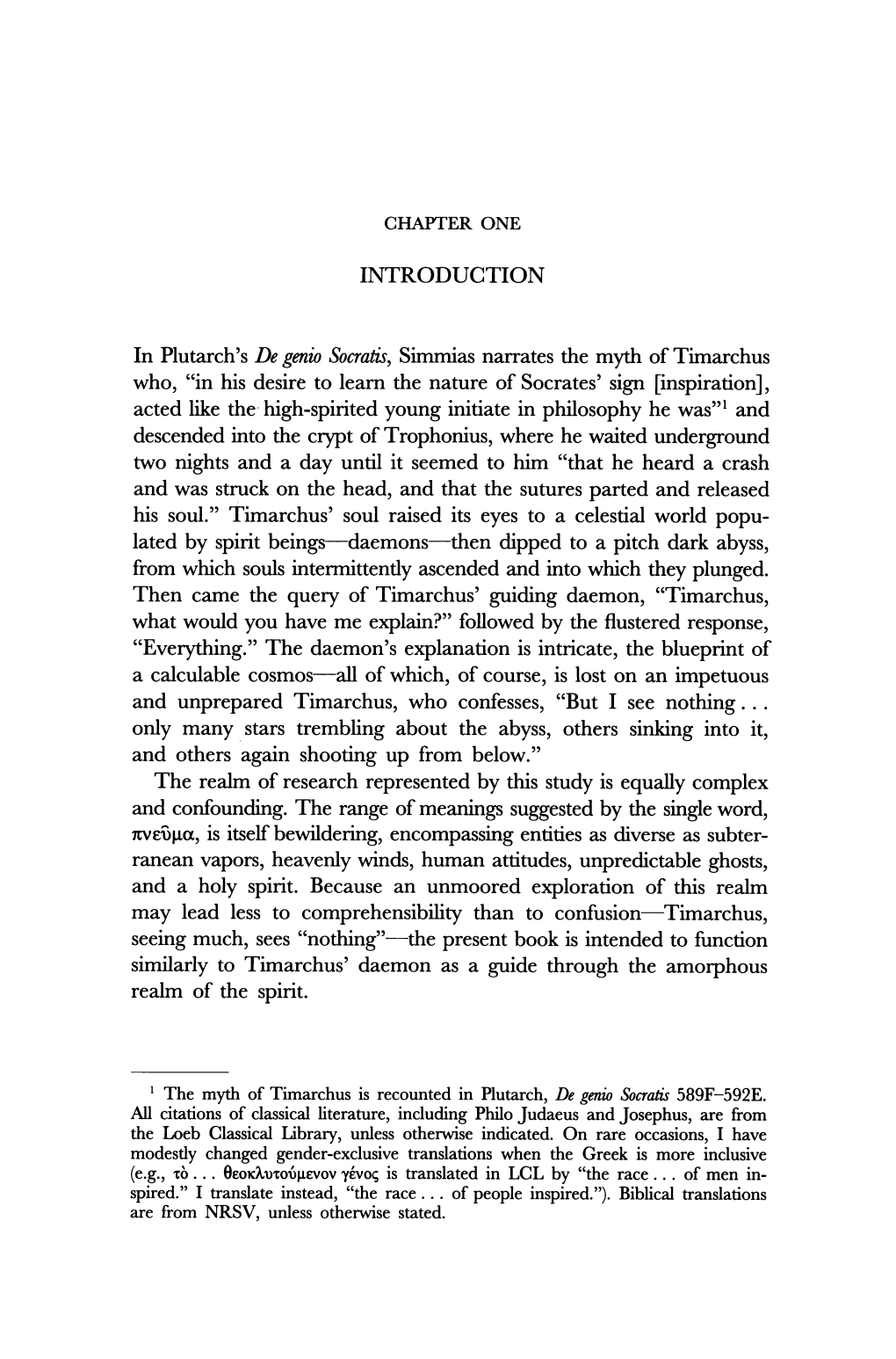 INTRODUCTION in Plutarch's De Genio Socratis, Simmias Narrates the Myth of Timarchus