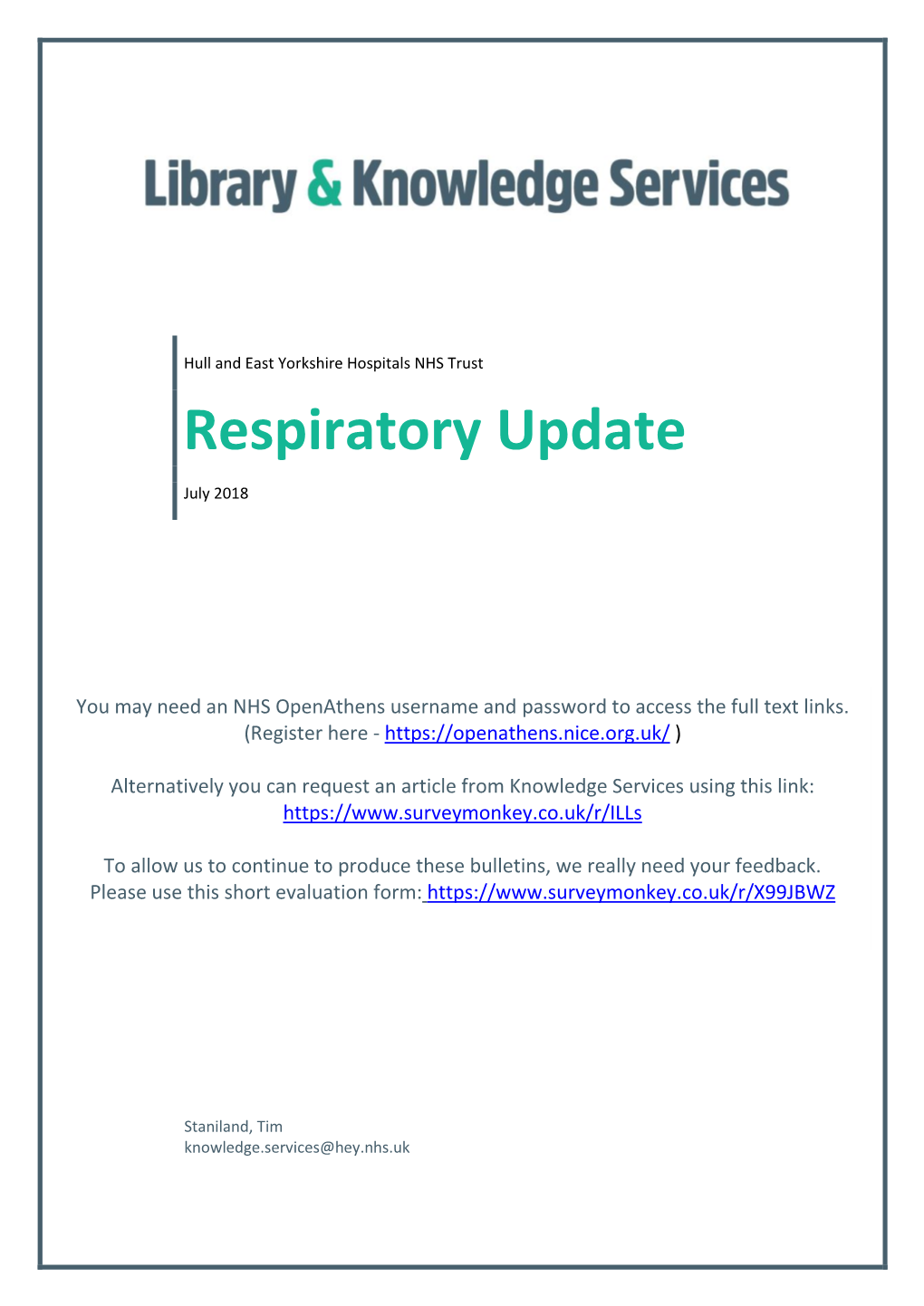 Respiratory Update