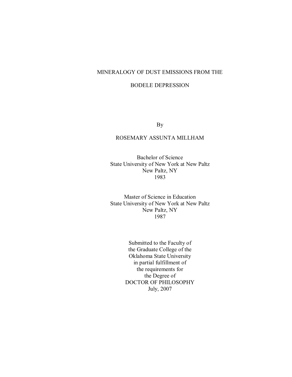 Mineralogy of Dust Emissions from the Bodele Depression