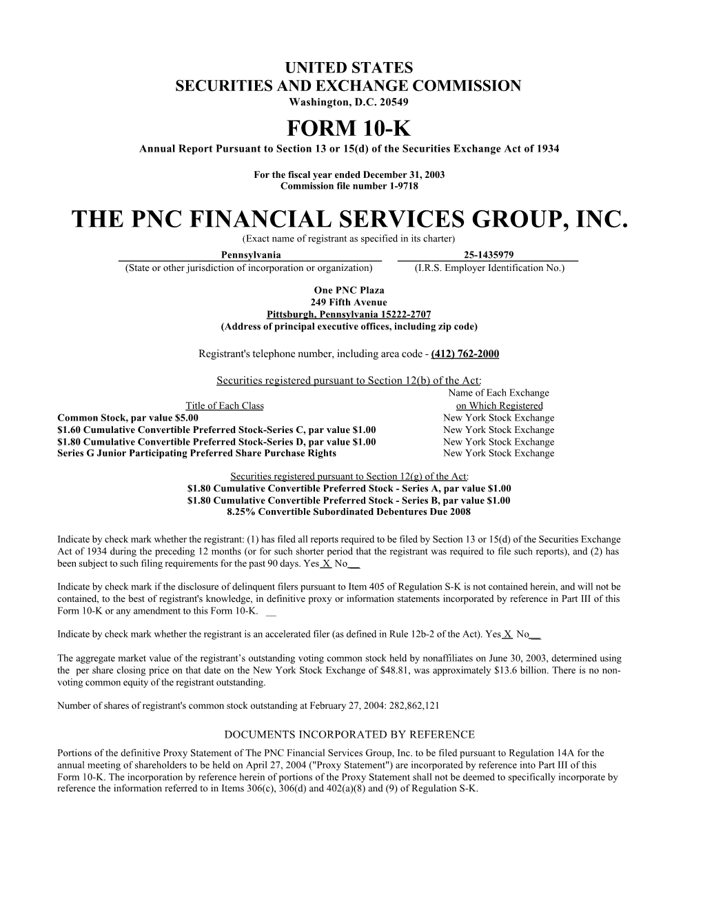 The Pnc Financial Services Group, Inc