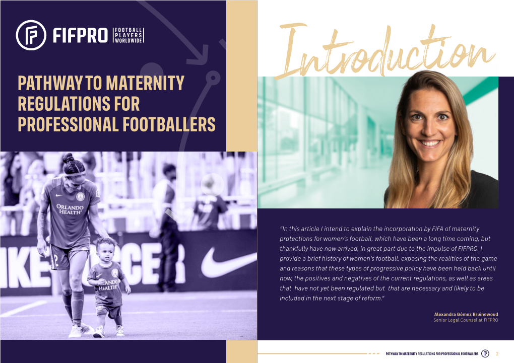 PATHWAY to MATERNITY REGULATIONS for PROFESSIONAL FOOTBALLERS Introduction
