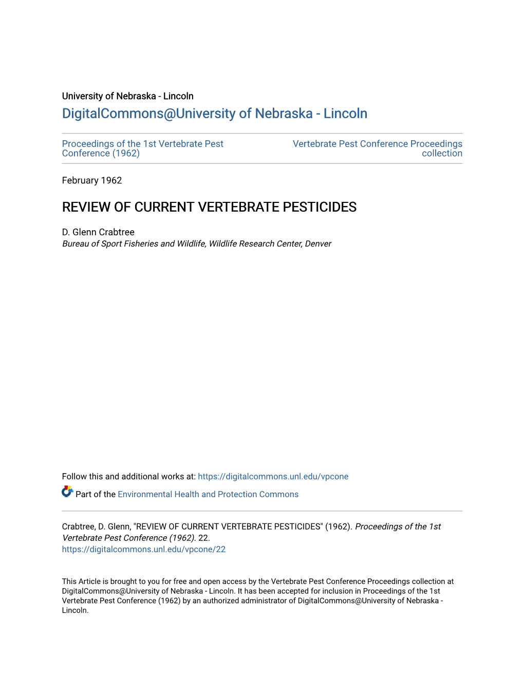 Review of Current Vertebrate Pesticides