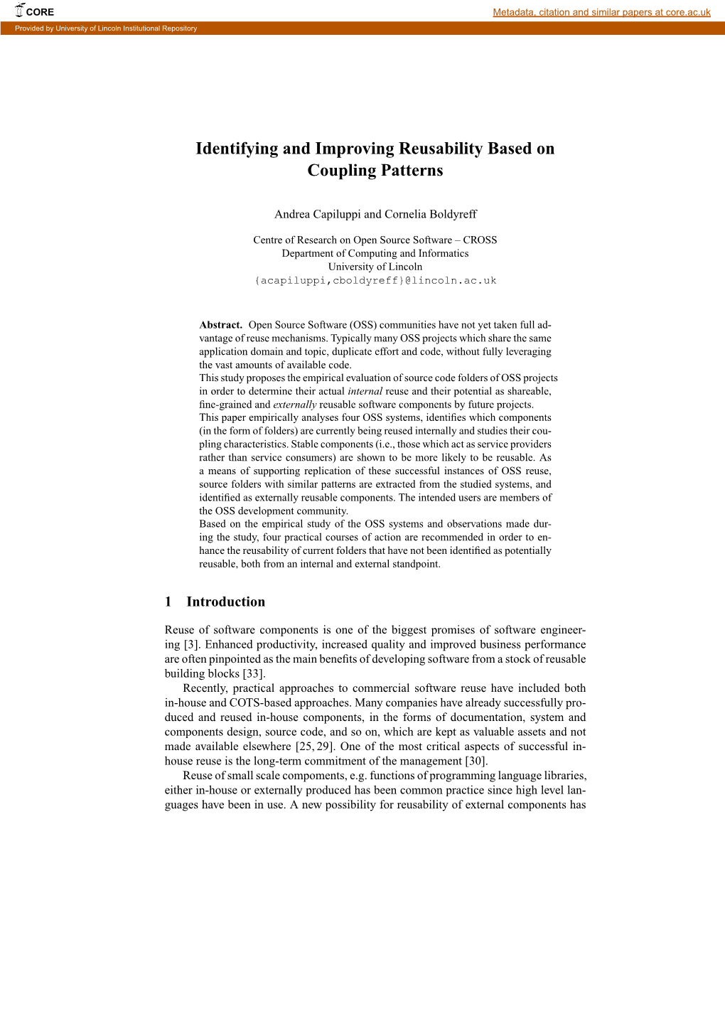 Identifying and Improving Reusability Based on Coupling Patterns