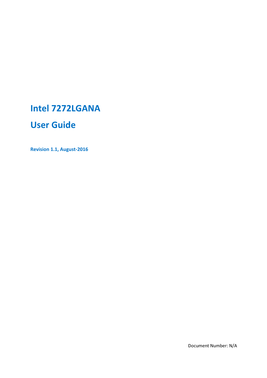 Intel 7272LGANA User Guide