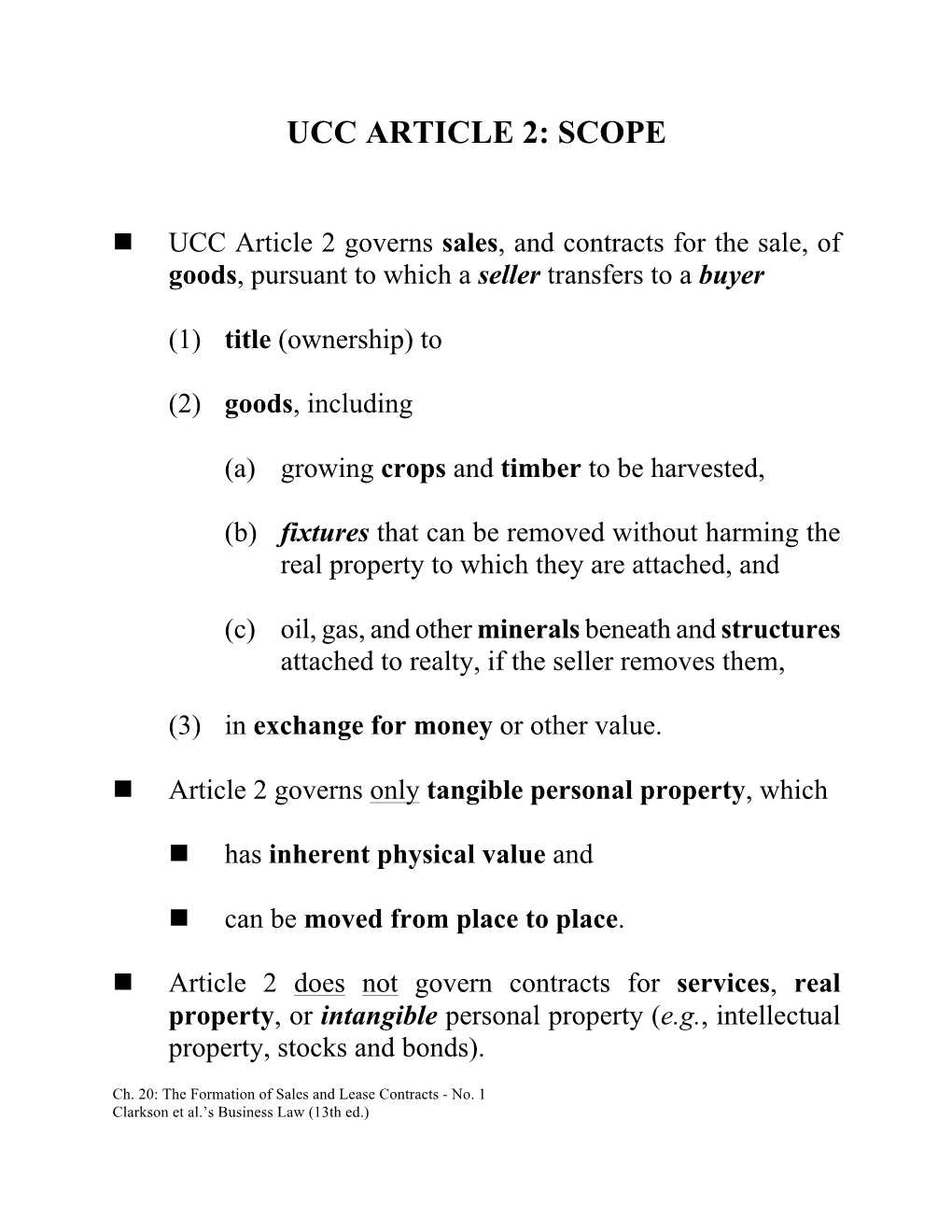Ucc Article 2: Scope