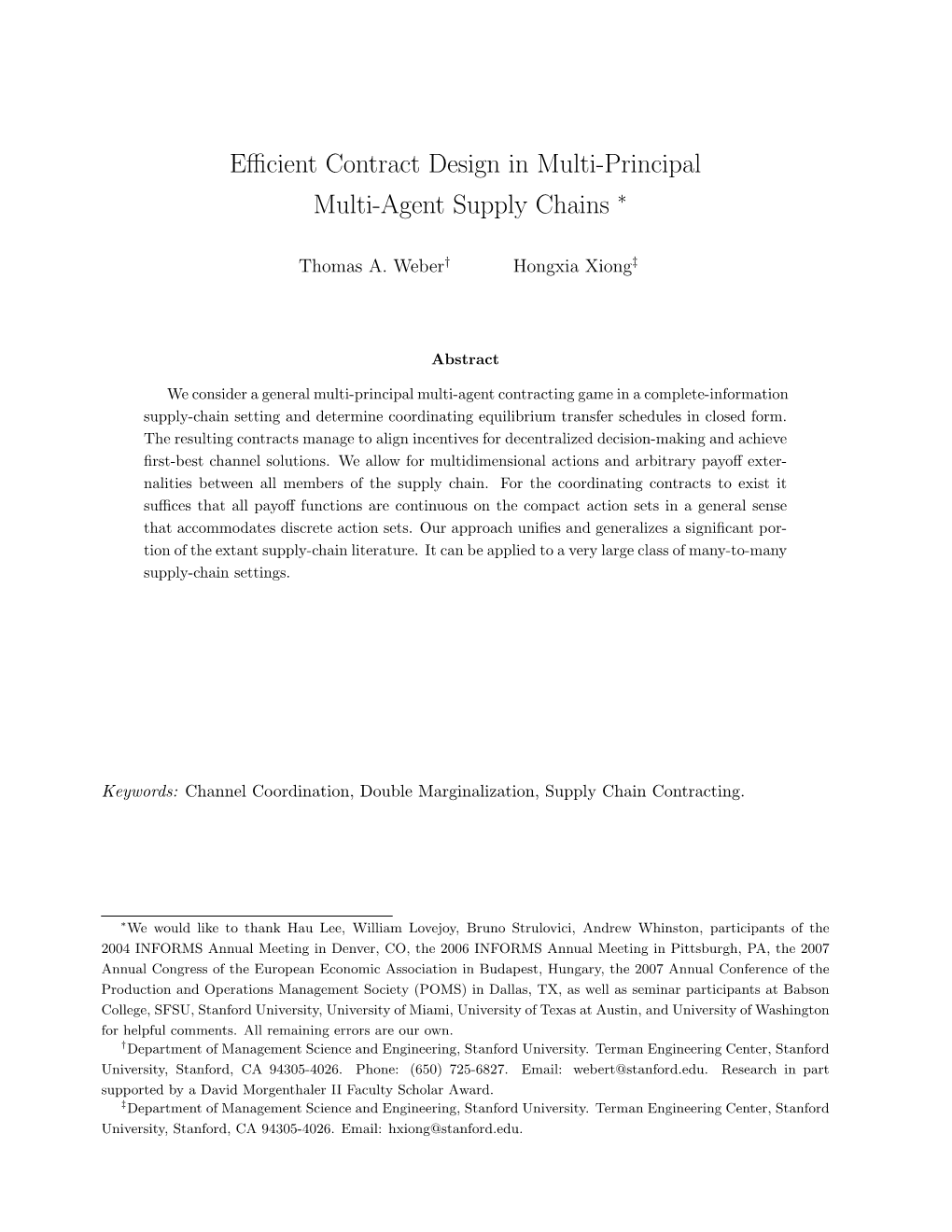 Efficient Contract Design in Multi-Principal Multi