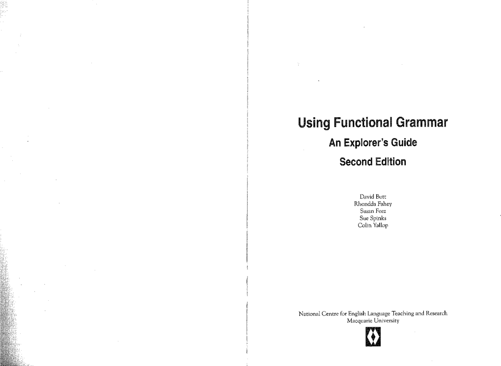 Using Functional Grammar an Explorer's Guide Second Edition