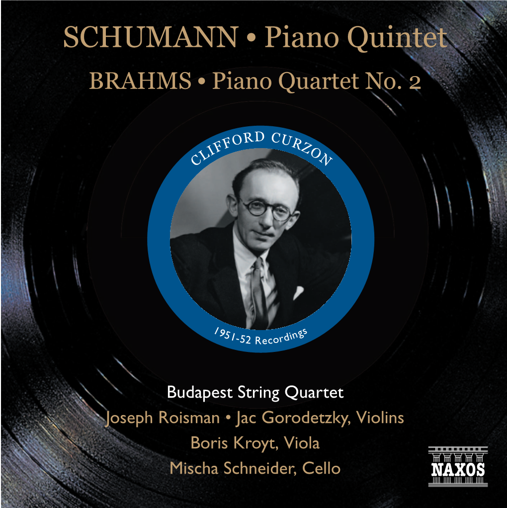 SCHUMANN • Piano Quintet Budapest Quartet