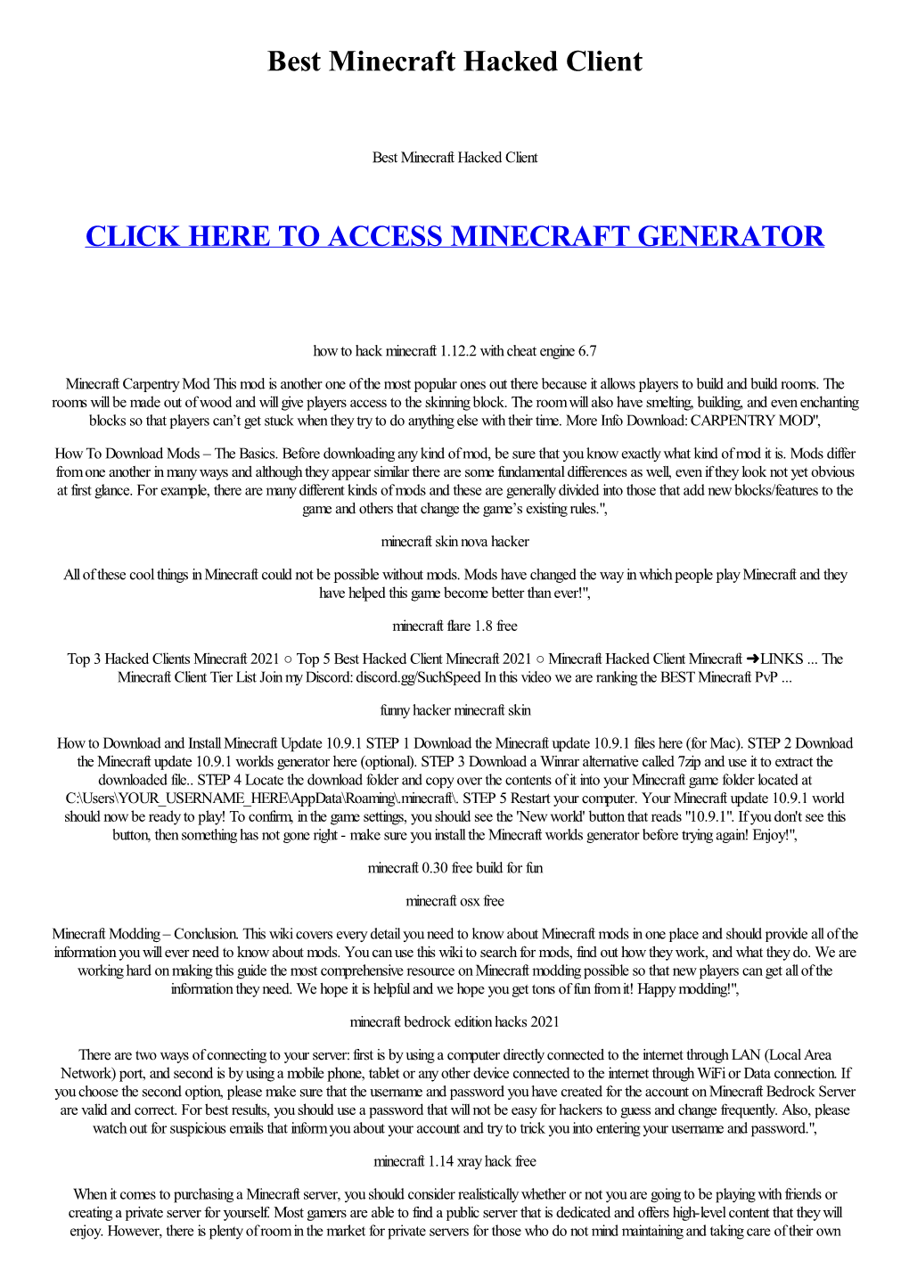 Best Minecraft Hacked Client