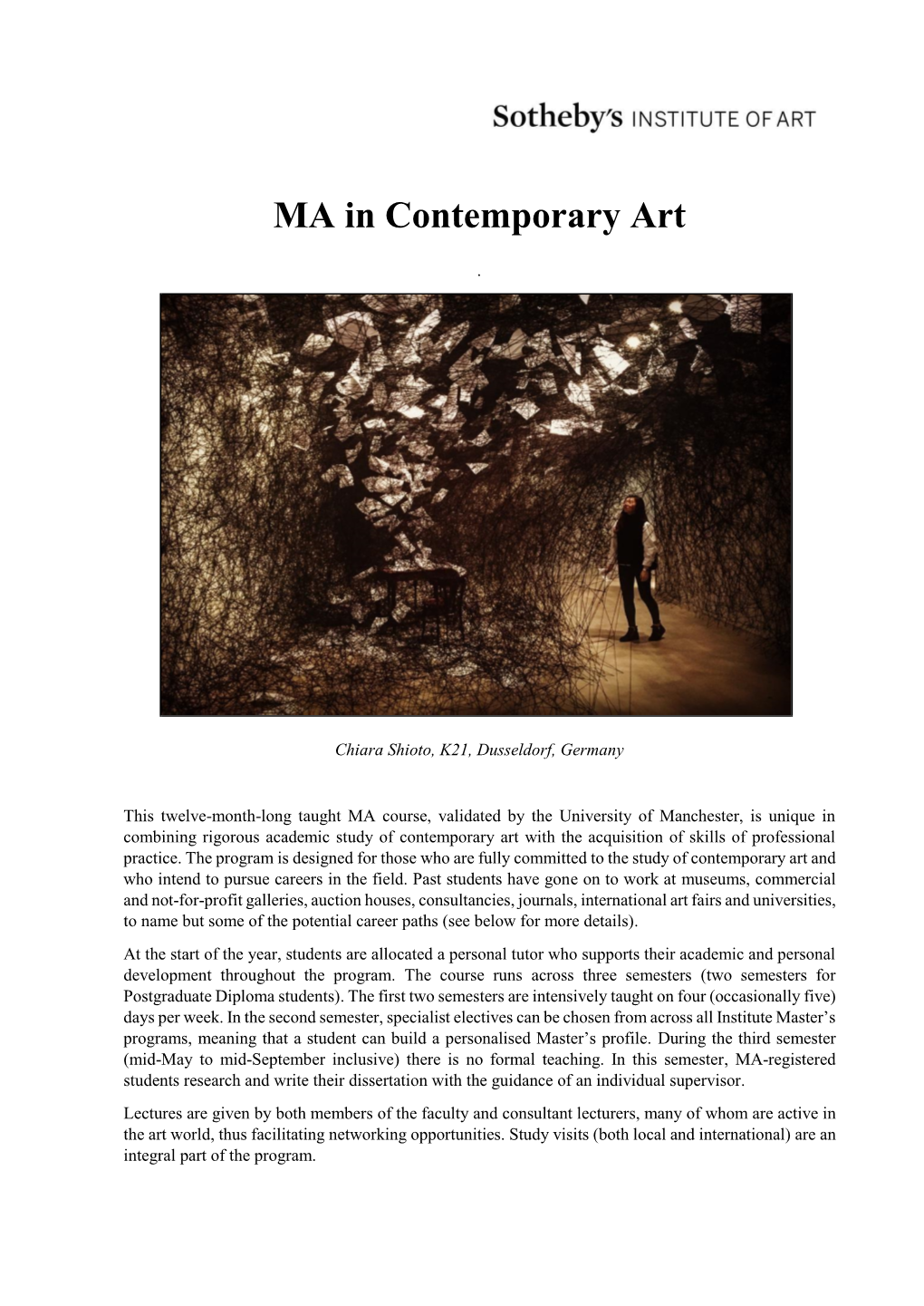 Masters' in Contemporary