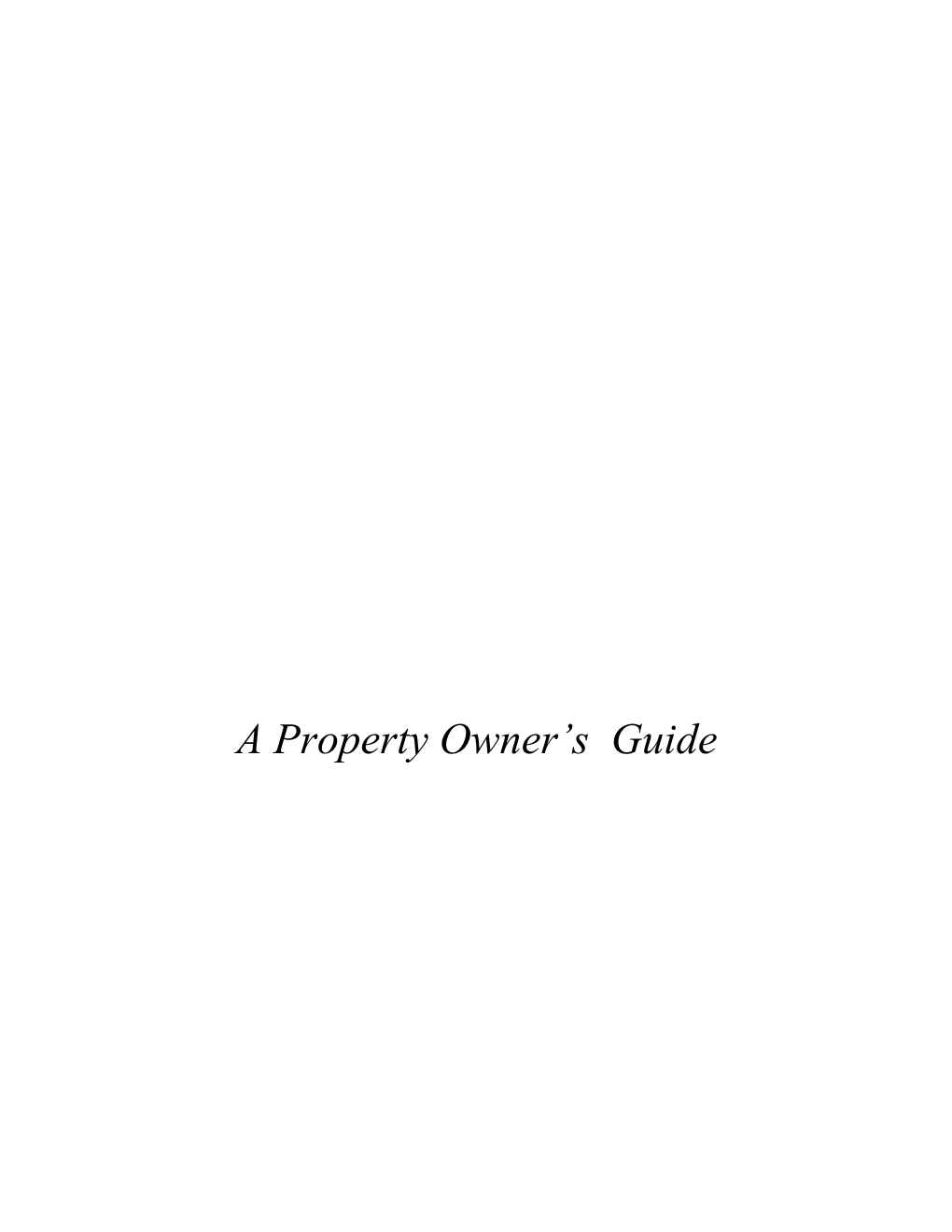 Low Cost Shore Protection a Property Owner's Guide