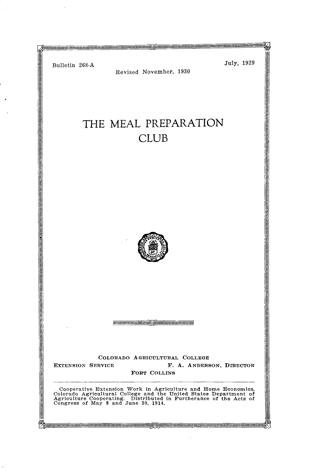 THE MEAL PREPARATION CLUB by MIRIAM J