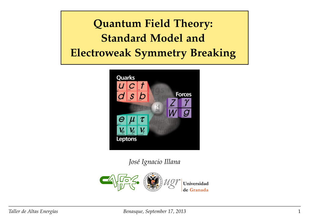 Quantum Field Theory: Standard Model and Electroweak Symmetry Breaking