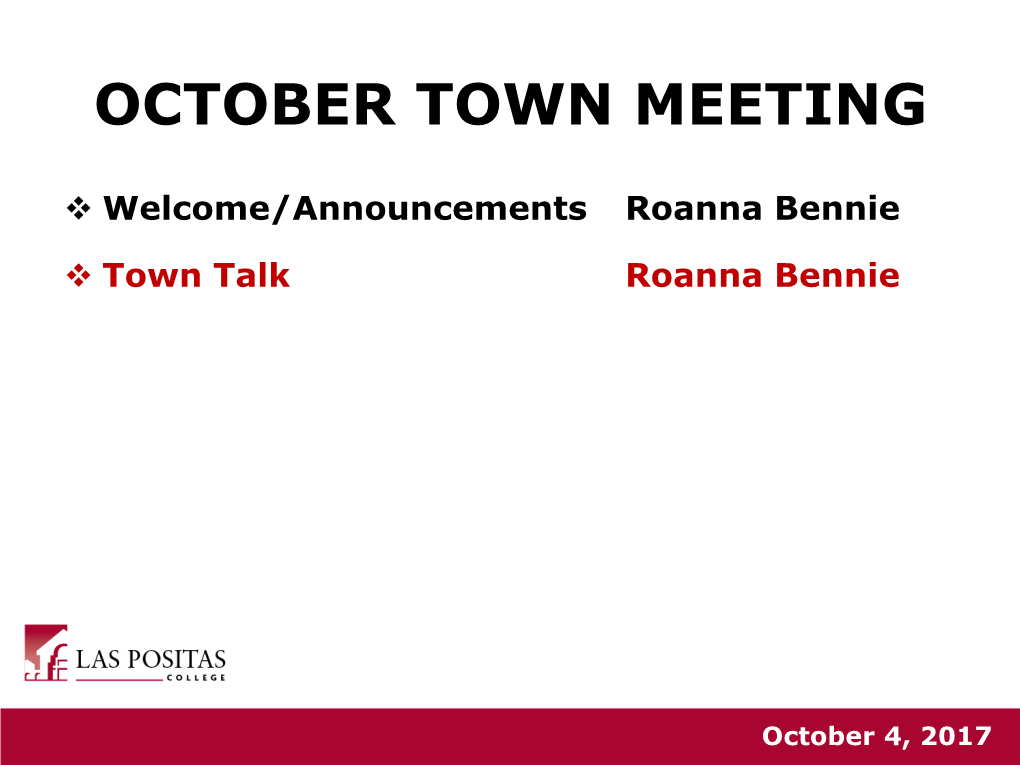 October Town Meeting