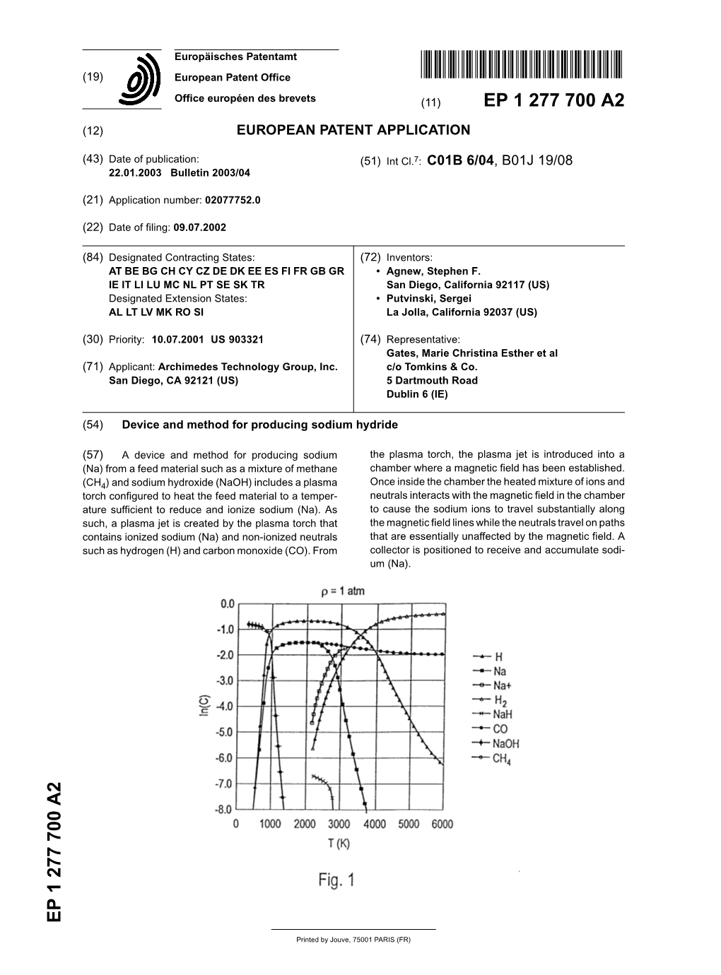 Device and Method for Producing Sodium Hydride