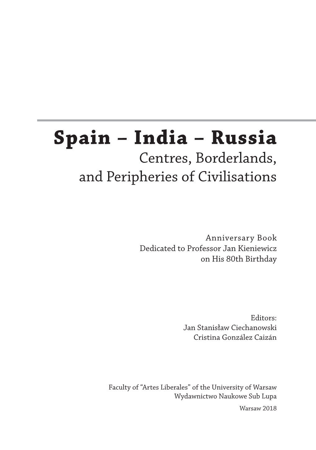 India – Russia Centres, Borderlands, and Peripheries of Civilisations