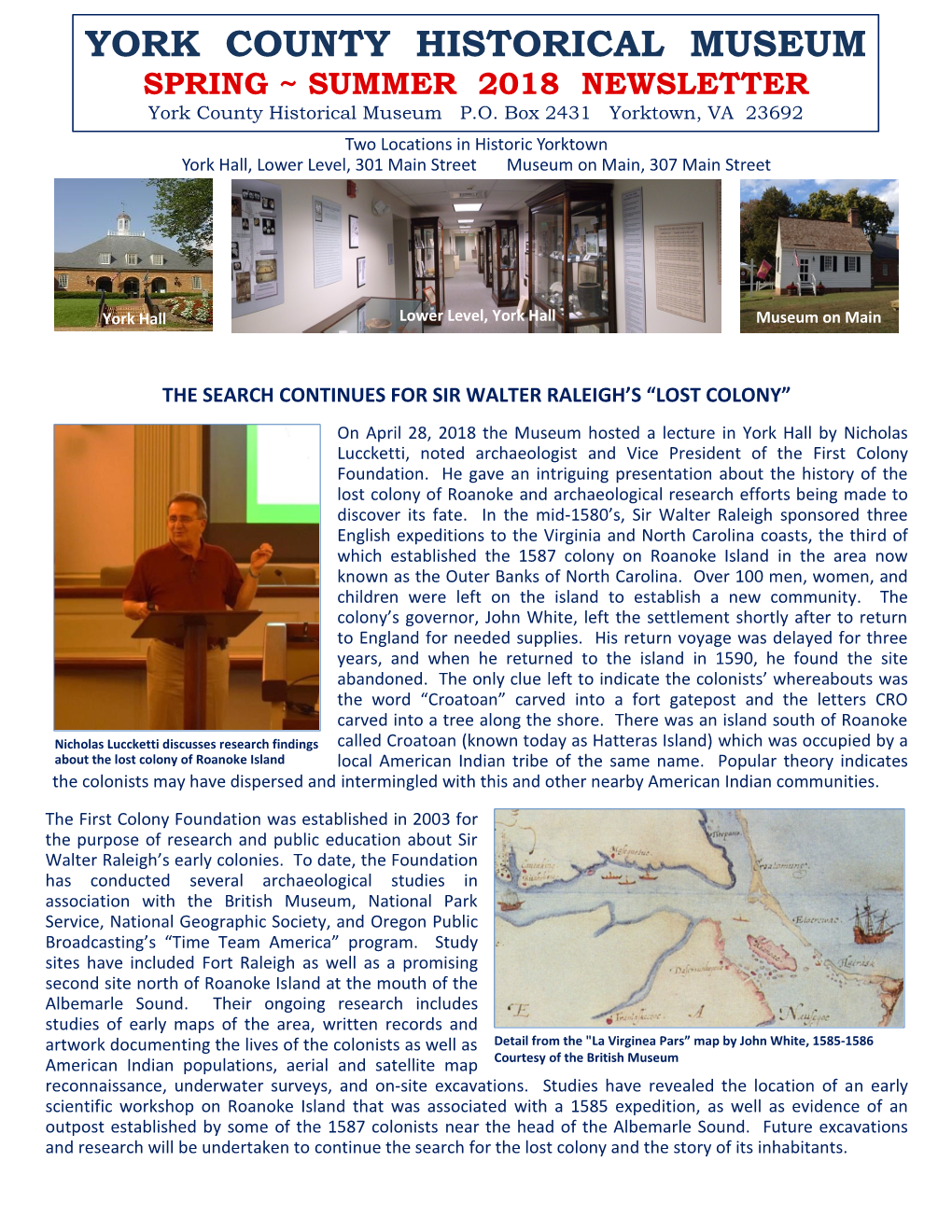 York County Historical Museum Newsletter