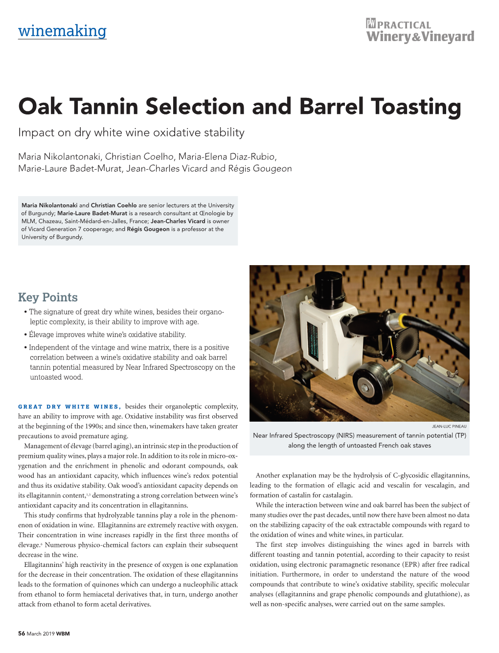 Oak Tannin Selection and Barrel Toasting. Impact on Dry White Wine Oxidative Stability