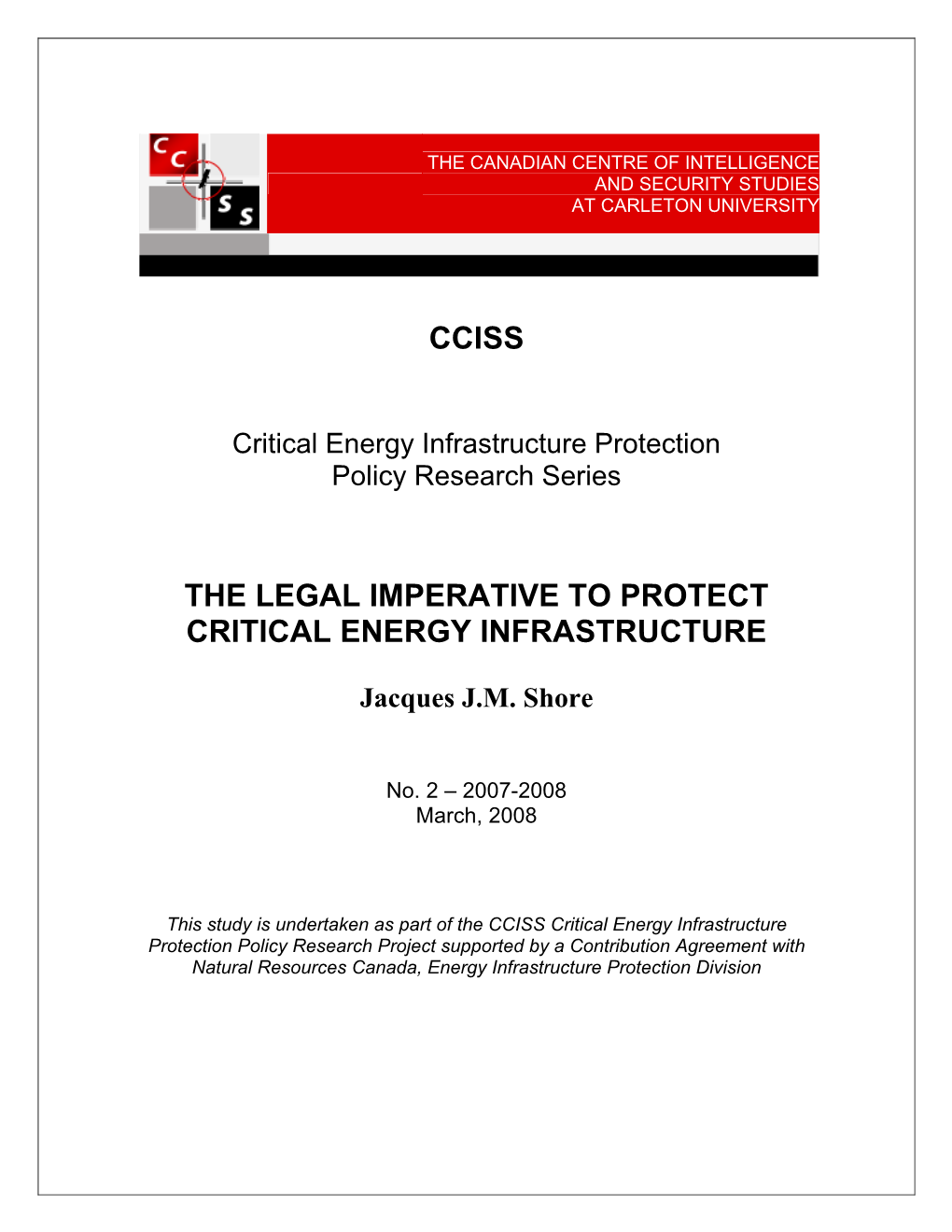 The Legal Imperative to Protect Critical Energy Infrastructure