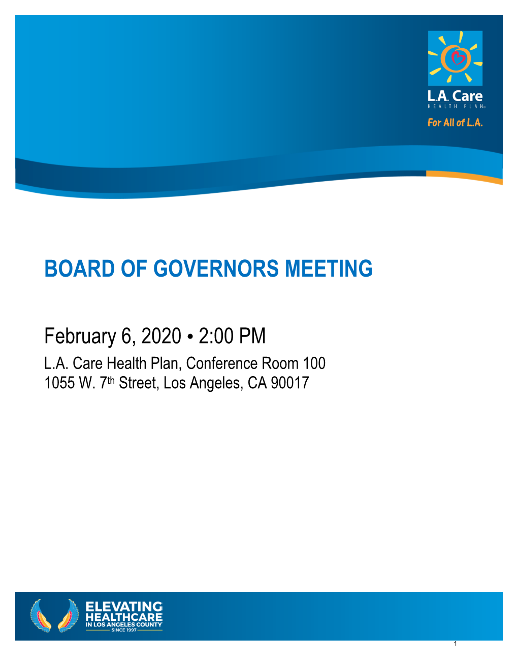 Board of Governors Meeting