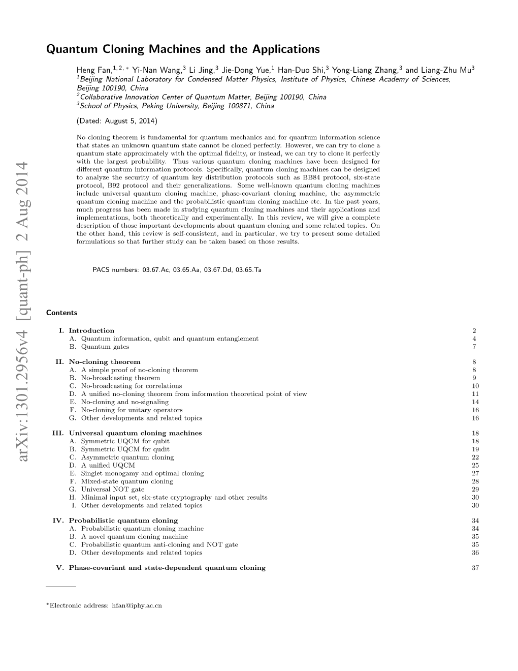 Quantum Cloning Machines and the Applications