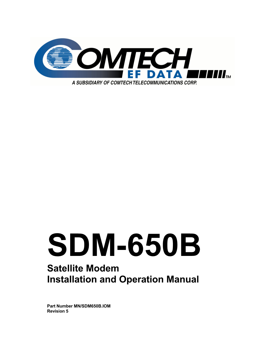 Satellite Modem Installation and Operation Manual
