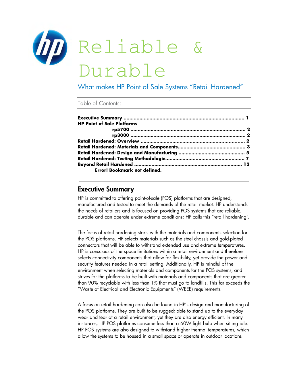 What Makes HP Point of Sale Systems Retail Hardened Page 2