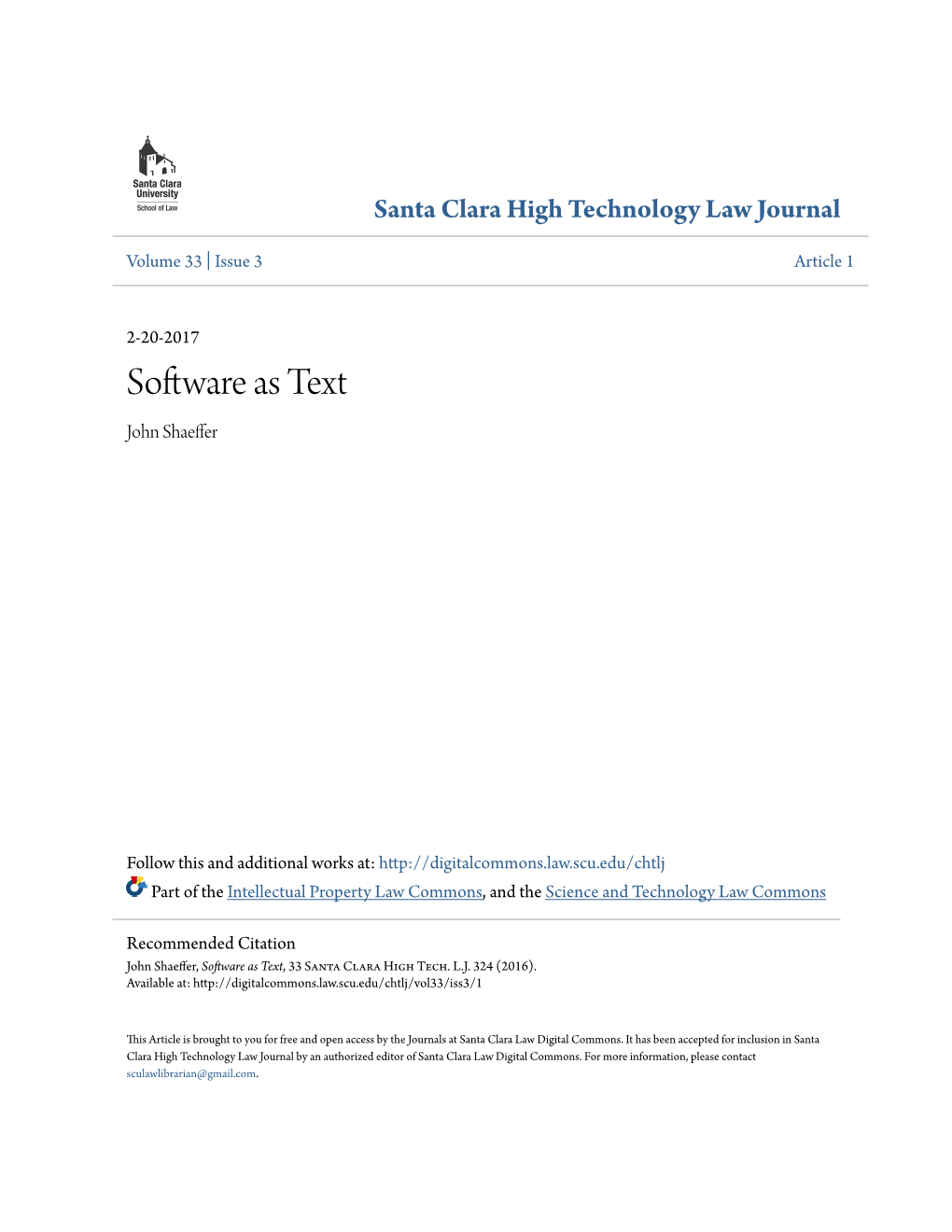 Software As Text John Shaeffer