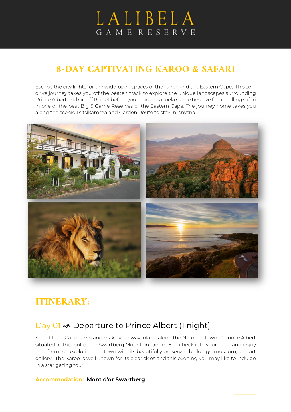 8-Day Captivating Karoo & Safari Itinerary