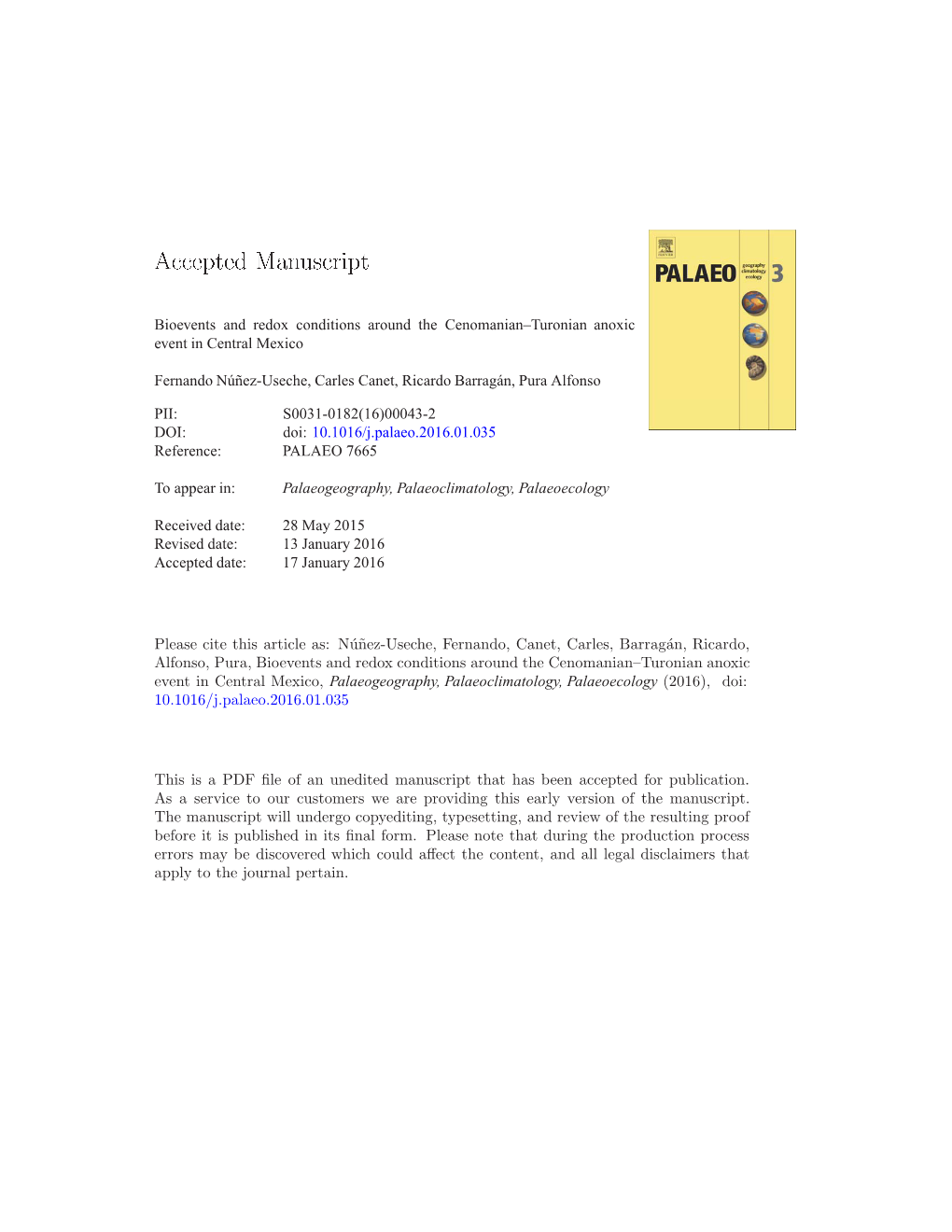 Bioevents and Redox Conditions Around the Cenomanian–Turonian Anoxic Event in Central Mexico