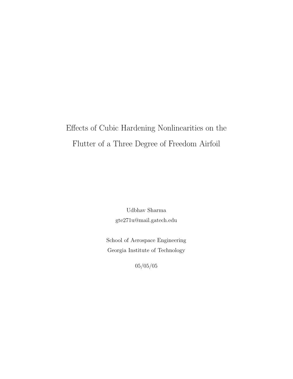 Effects of Cubic Hardening Nonlinearities on the Flutter of A