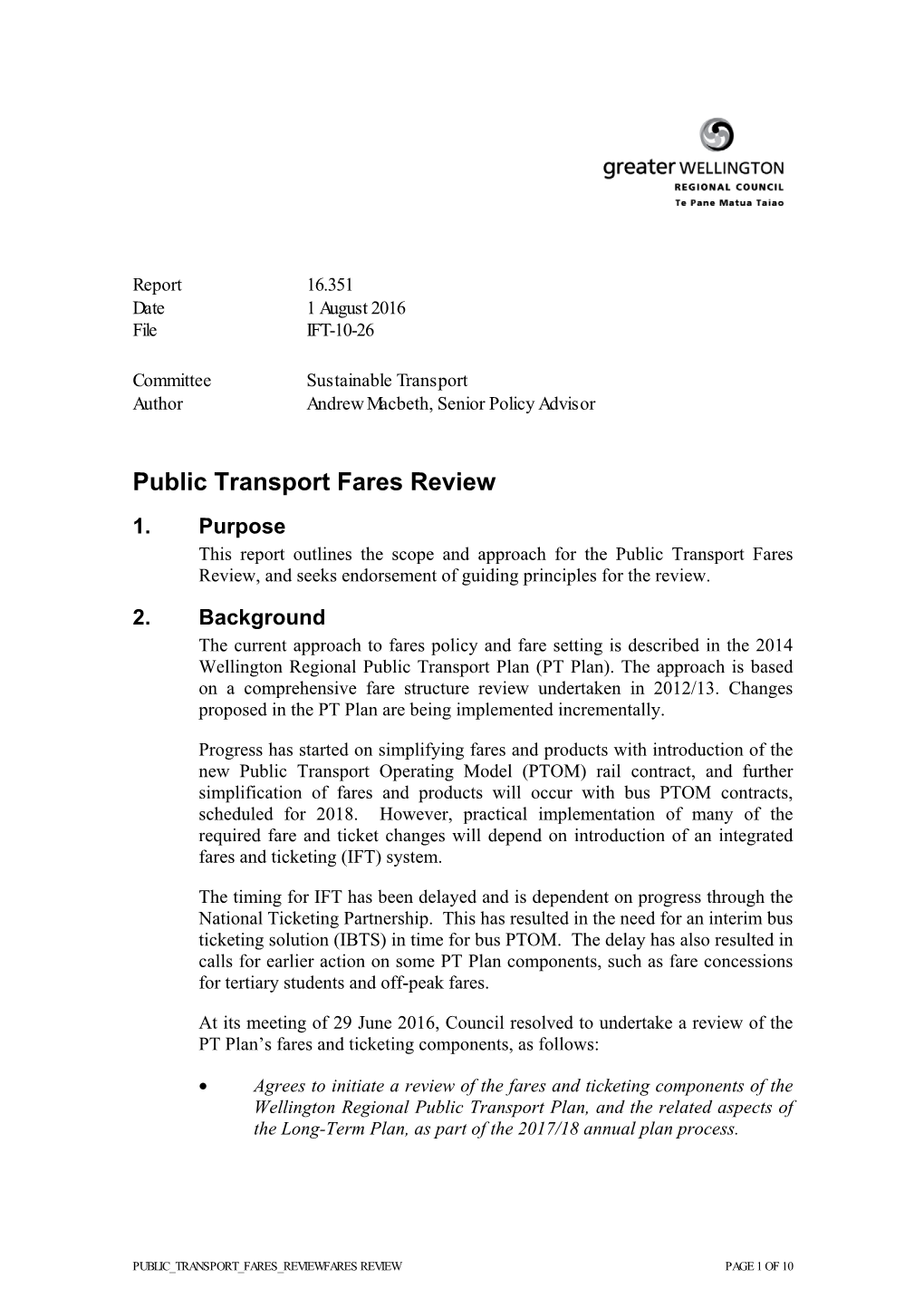 Public Transport Fares Review 1