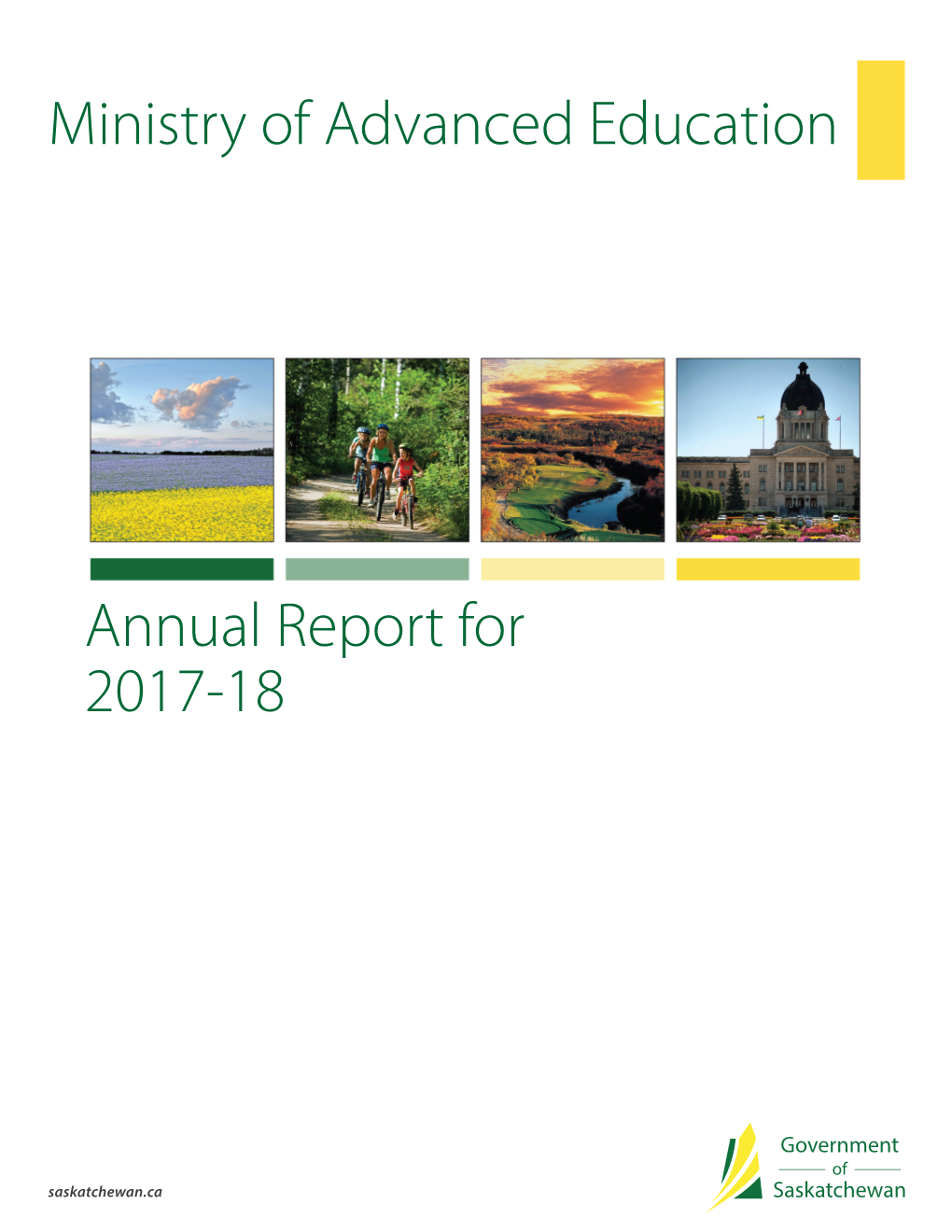 Annual Report for 2017-18 Ministry of Advanced Education