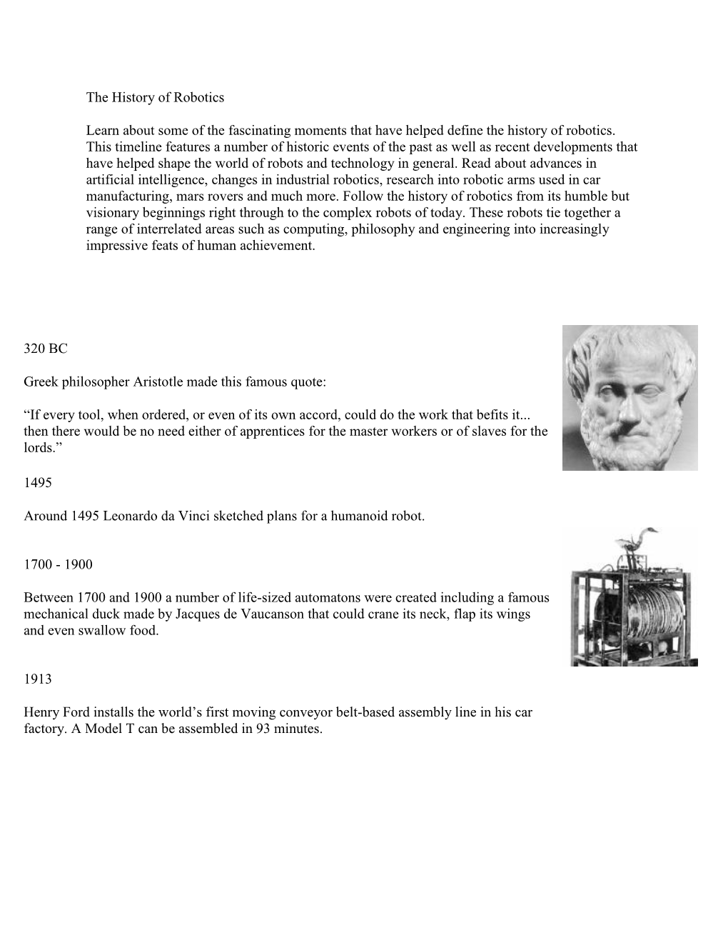 The History of Robotics Learn About Some of the Fascinating Moments