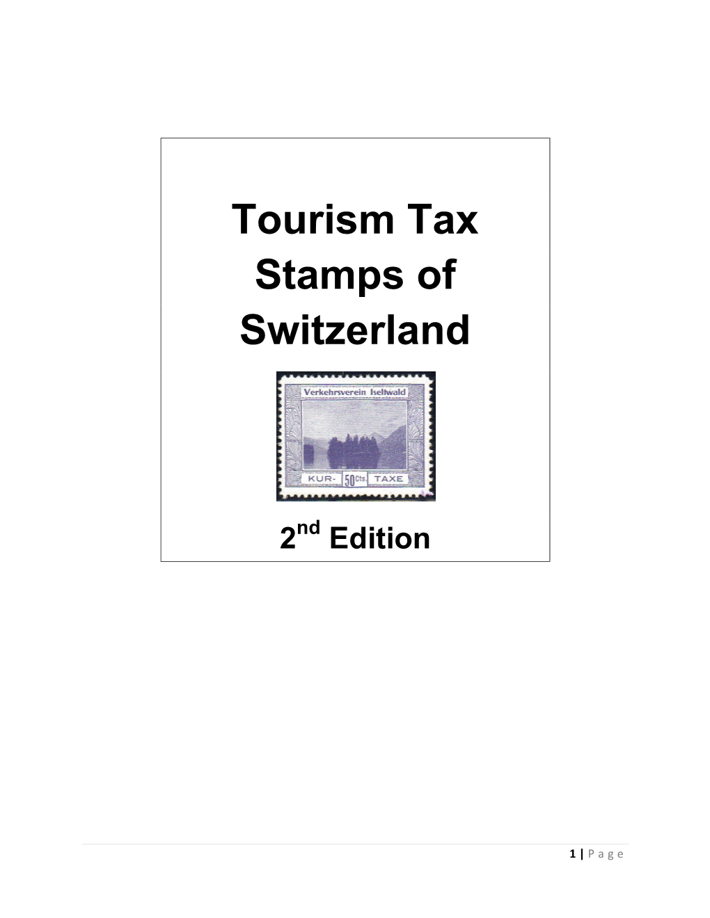 Tourism Tax Stamps of Switzerland