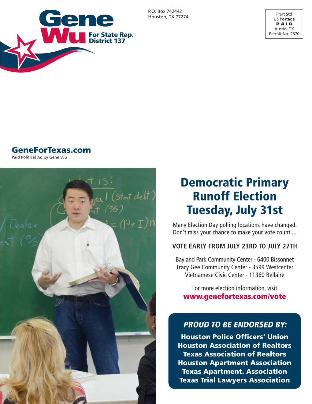 Democratic Primary Runoff Election Tuesday, July 31St Many Election Day Polling Locations Have Changed