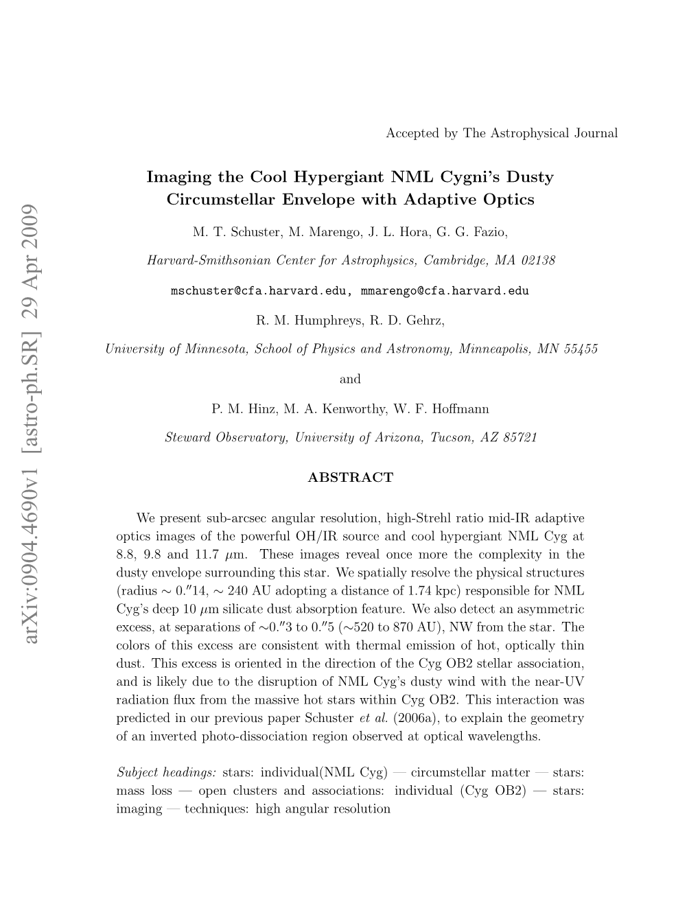 Imaging the Cool Hypergiant NML Cygni's Dusty Circumstellar Envelope with Adaptive Optics