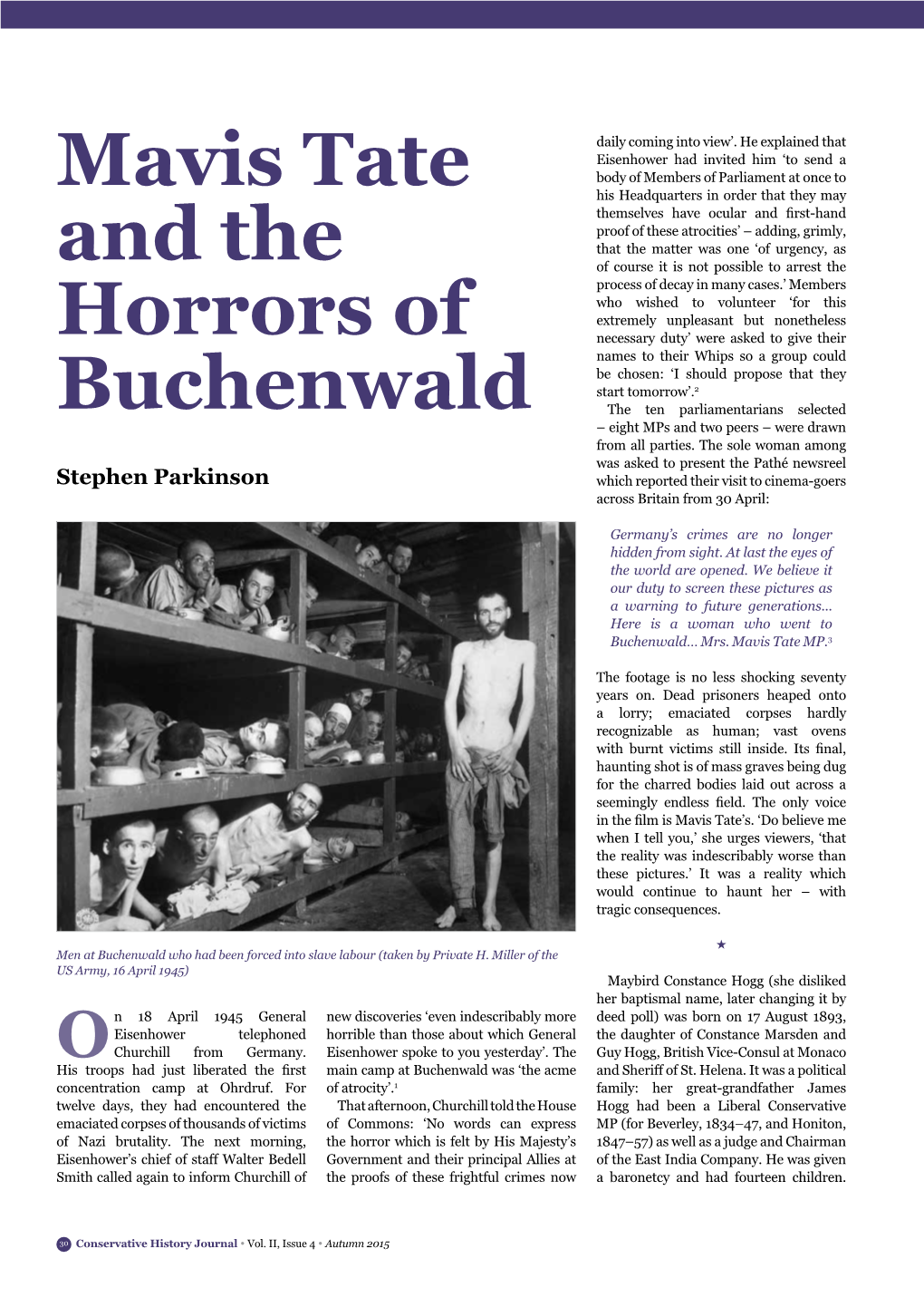 Mavis Tate and the Horrors of Buchenwald