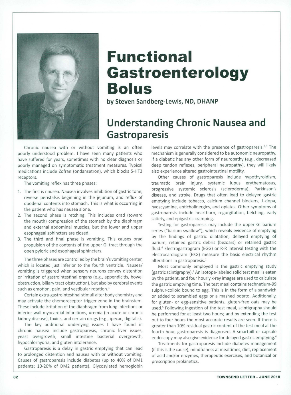 Functional Gastroenterology Bolus by Steven Sandberg-Lewis, ND, DHANP