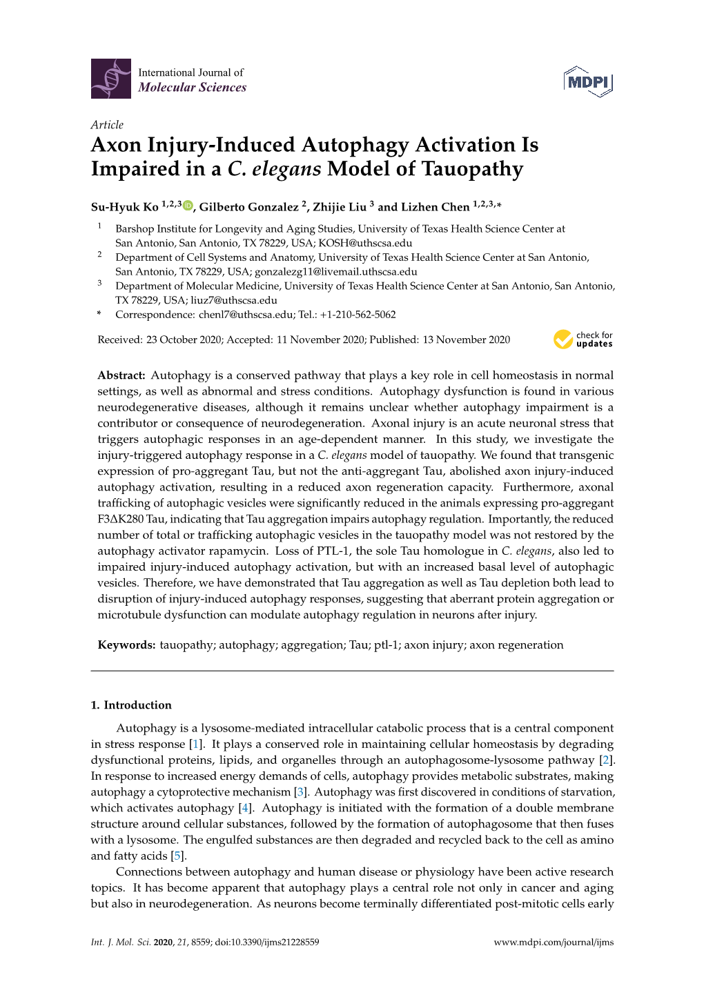 Axon Injury-Induced Autophagy Activation Is Impaired in a C