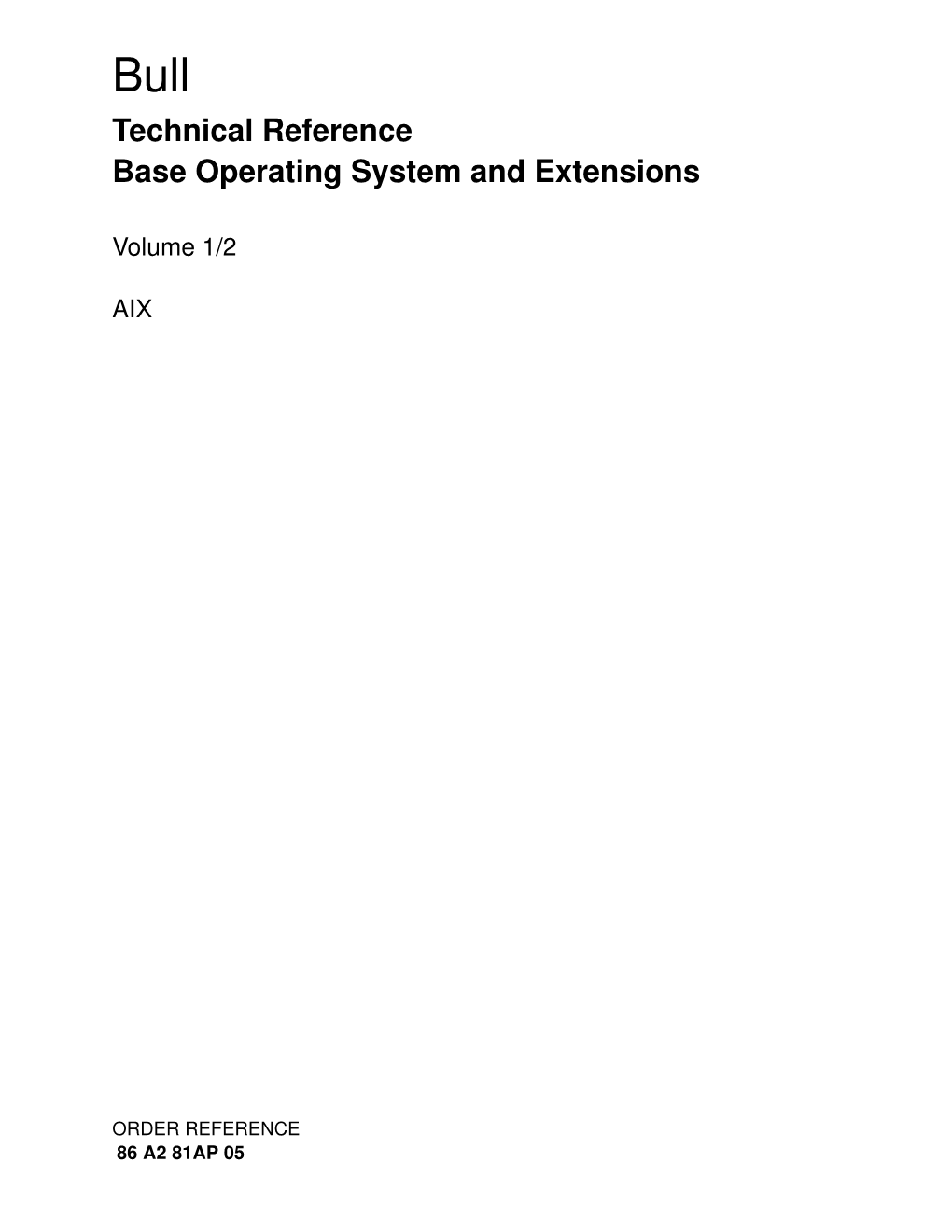 Technical Reference Base Operating System and Extensions