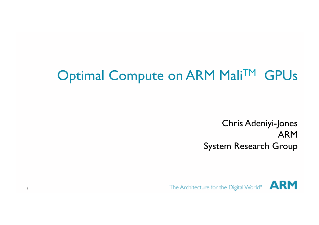 Opencl on Mali Training Slides