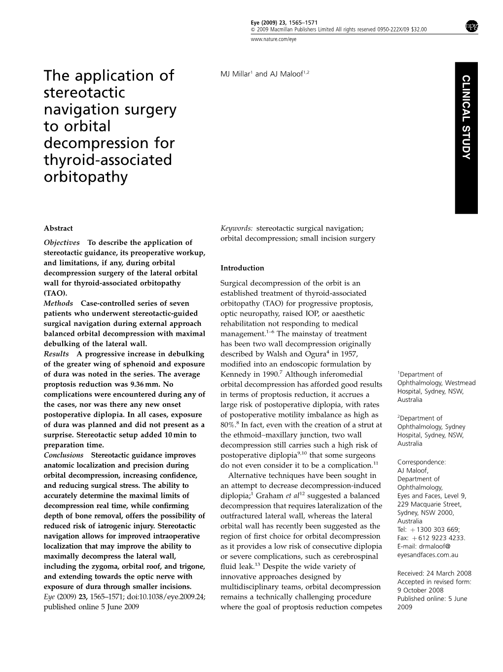 The Application of Stereotactic Navigation Surgery to Orbital Decompression for Thyroid-Associated Orbitopathy