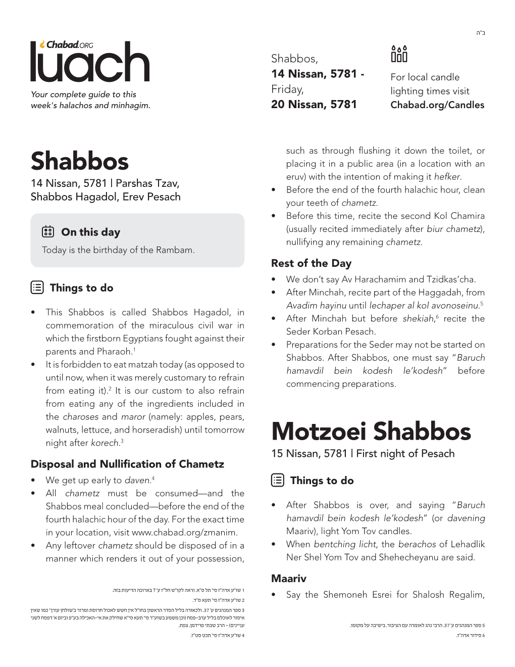 Shabbos Motzoei Shabbos